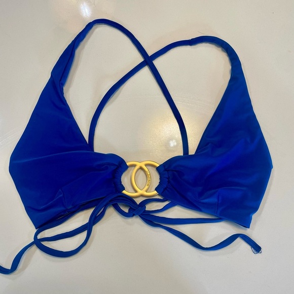 L*Space Cobolt Blue Triangle Strappy Bikini Top Size Small - Picture 1 of 4